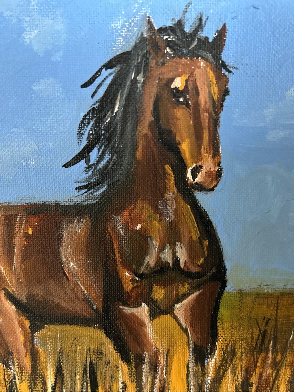 Vintage Oil painting on board unsigned found in a barn in Northern Ontario